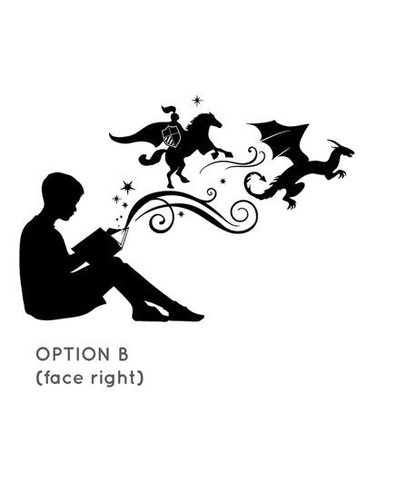 Boy Reading Magic Book Wall Decal