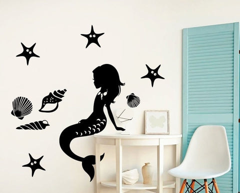 Mermaid Seashells Wall Decal