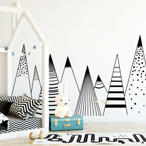 Nordic Mountain Patterned Wall Decal